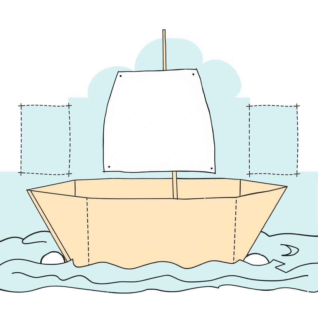 Szablon kartonowej łódki do składania i dekoracji - Szablony - Dzień Rybaka