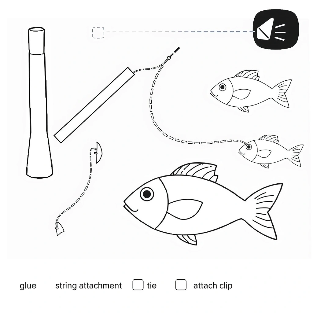 Szablon wędki (prosta wędka z patyczka) - Szablony - Dzień Rybaka