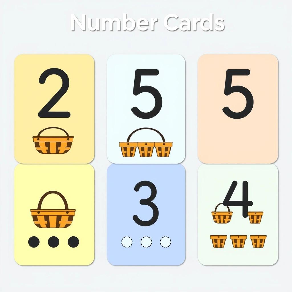 Karty z liczbami 1–5 (ikony grup) - Szablony - Dzień Tabliczki Mnożenia (listopad)