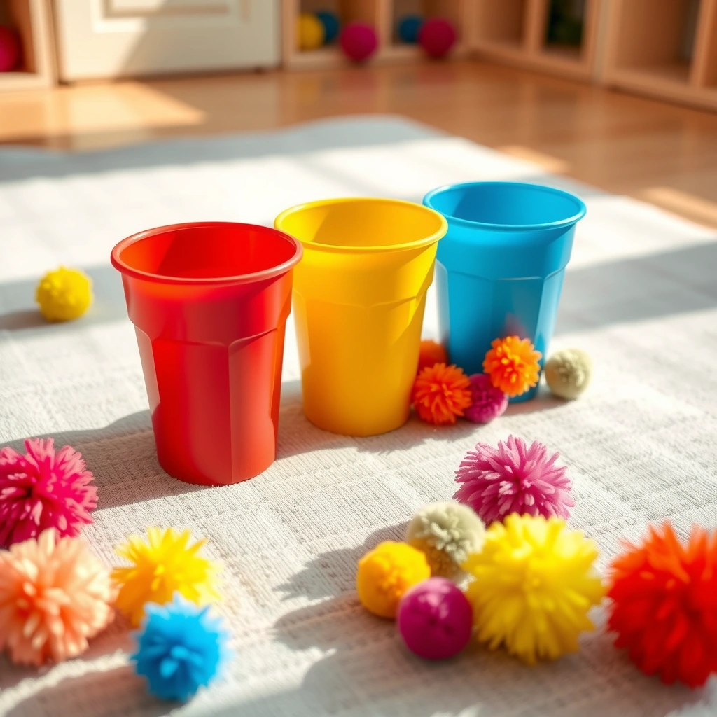 Kubeczki i pompony — obraz pomocniczy - Materiały - Dzień Przedszkolaka