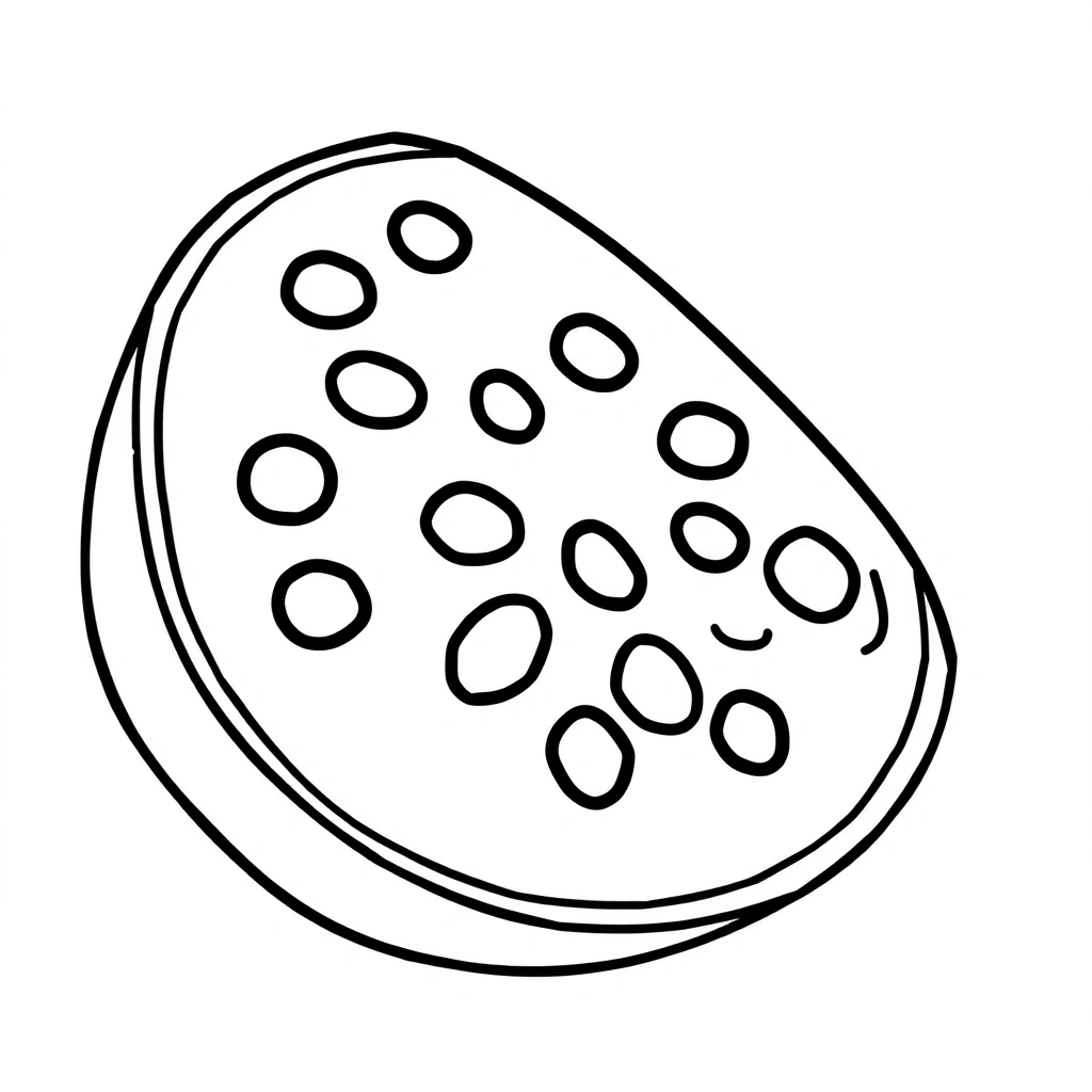 Kolorowanka: prosty plasterek arbuza - Kolorowanki - Dzień Arbuza