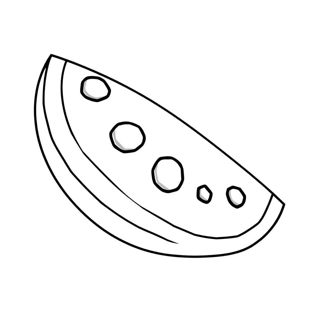 Kolorowanka: prosty plasterek arbuza - Kolorowanki - Dzień Arbuza
