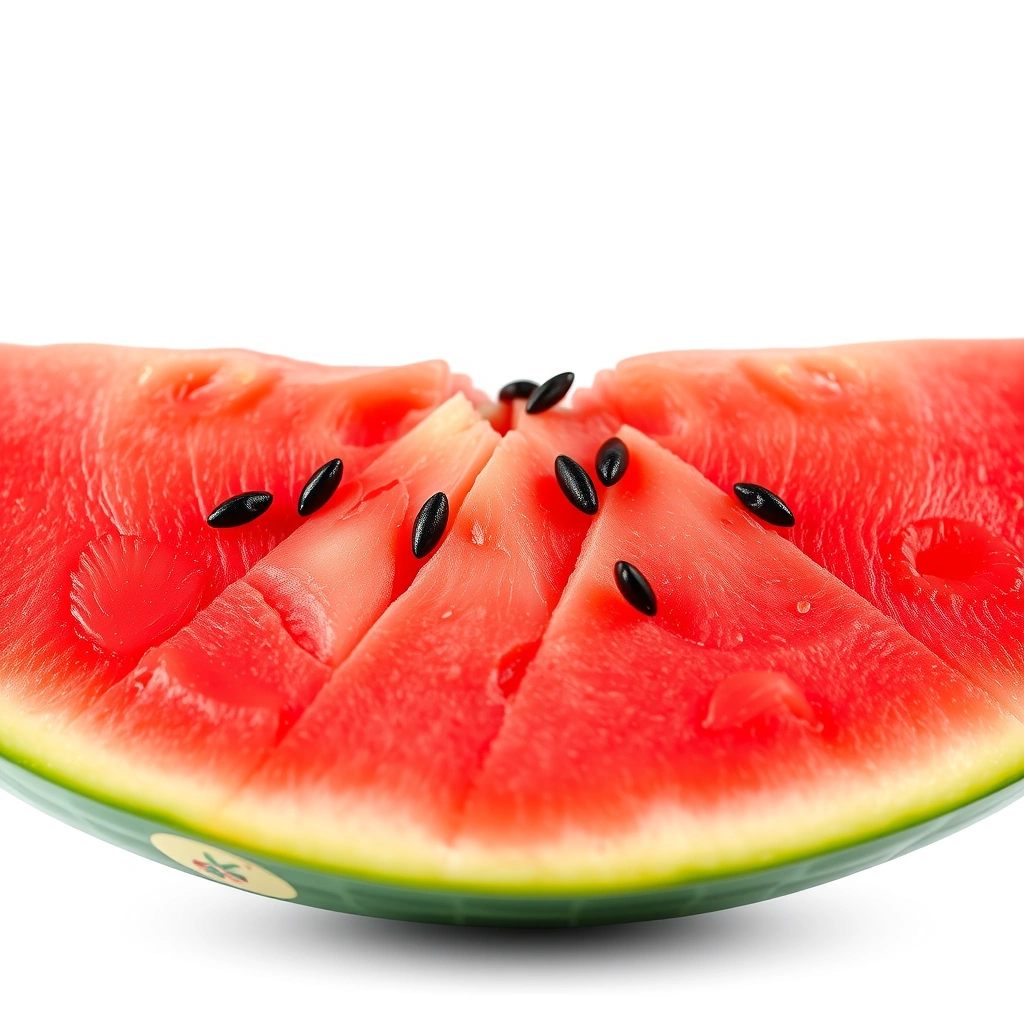 Przekrojony arbuz - miąższ i pestki - Materiały - Dzień Arbuza