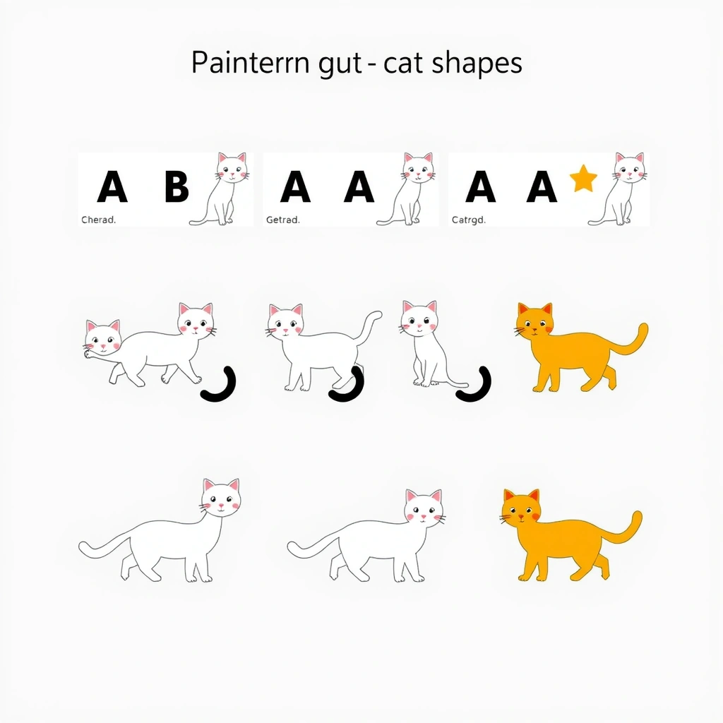 Kocia mozaika — paski do układania wzorów - Szablony - Dzień Kota (międzynarodowy)