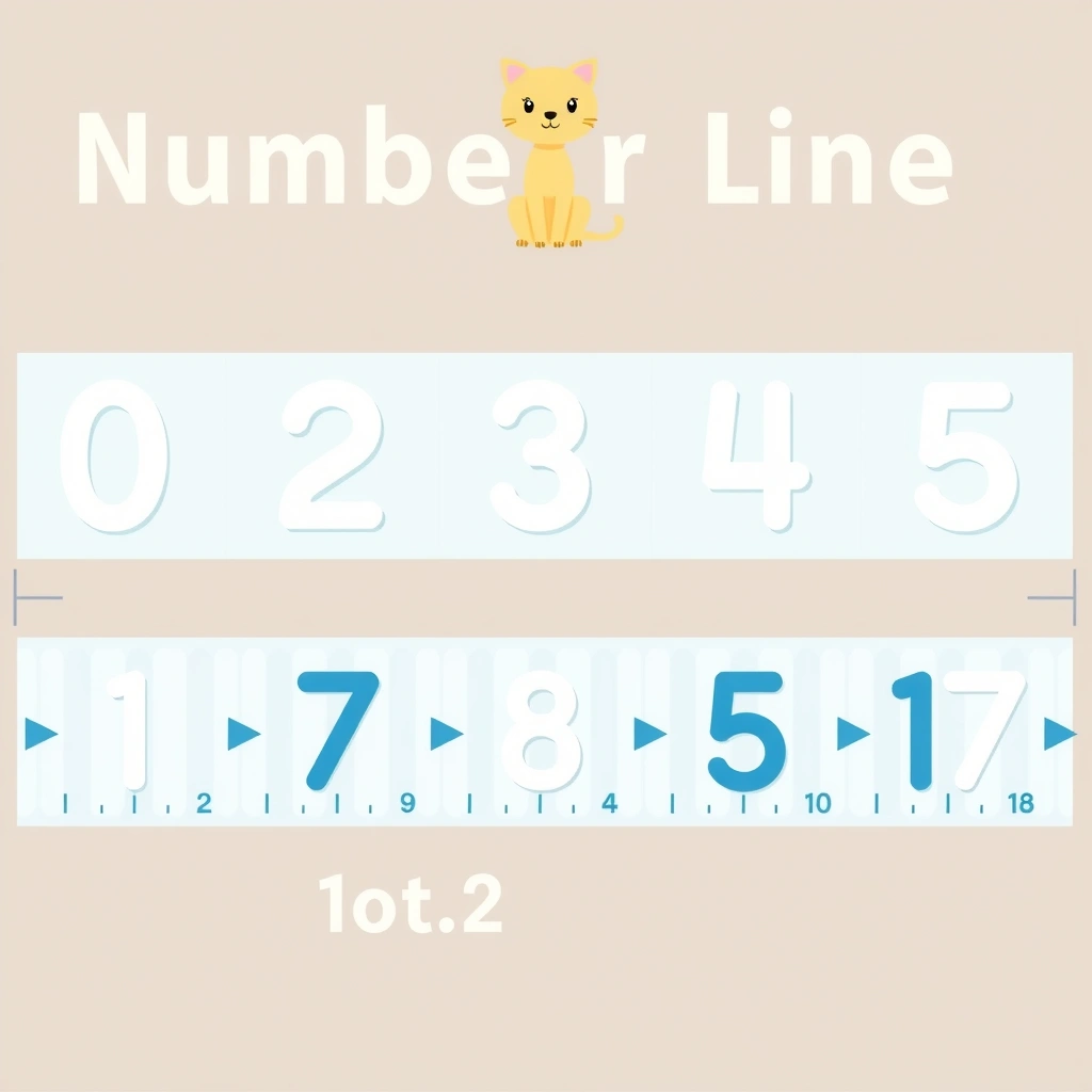 Linia liczb 0–10 z kotkami - Szablony - Dzień Kota (międzynarodowy)
