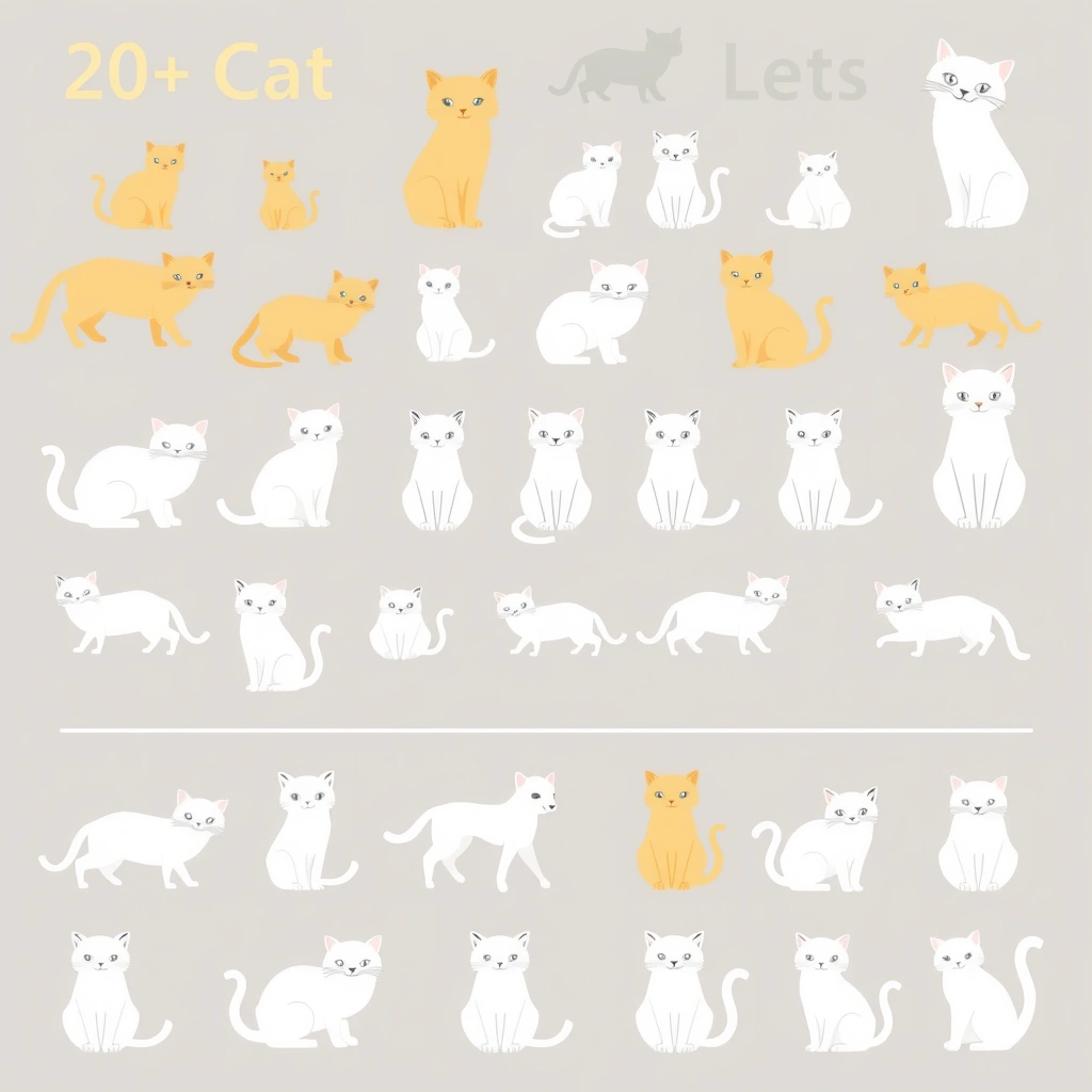 Szablon — Wycinanki kotków (kolorowe) - Szablony - Dzień Kota (międzynarodowy)