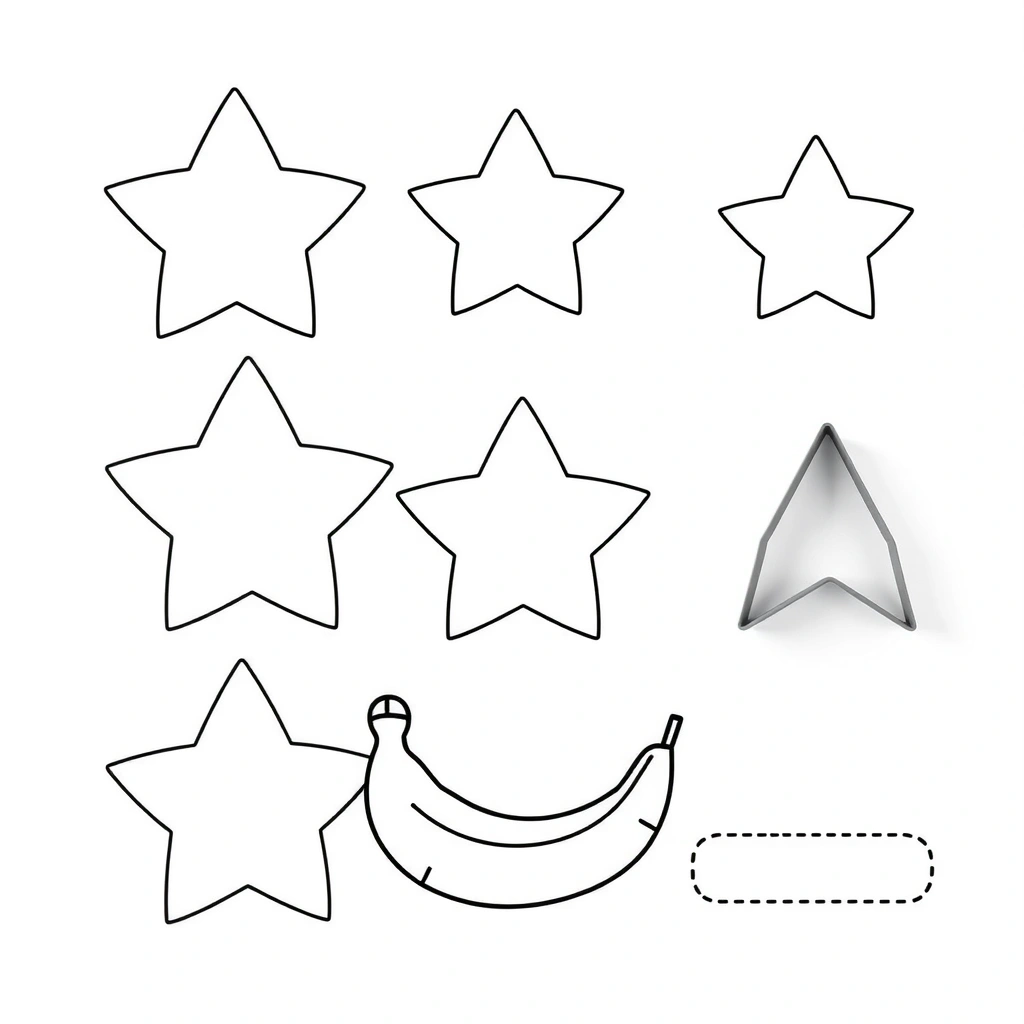 Szablon: Gwiazdki z banana - Szablony - Andrzejki