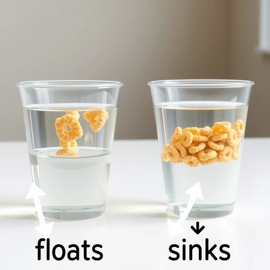 Eksperyment z wodą — pływa vs tonie - Materiały - Dzień Płatków Śniadaniowych