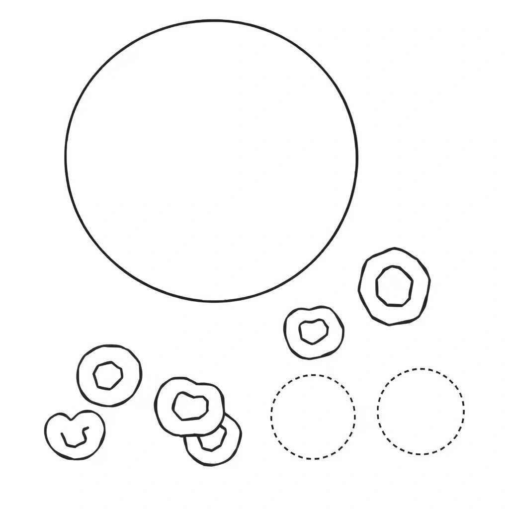 Szablon pracy plastycznej — przyklejanie płatków - Szablony - Dzień Płatków Śniadaniowych
