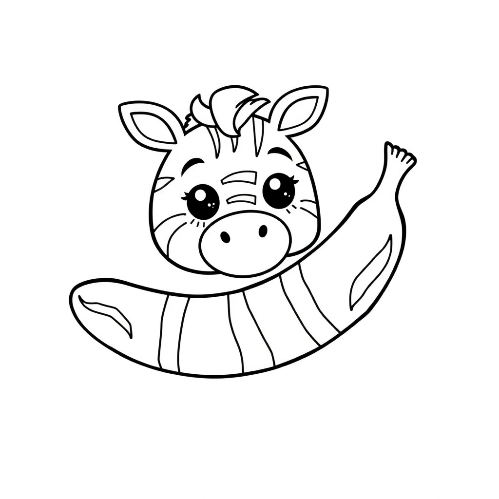Kolorowanka: Bananowa zebra - Kolorowanki - Dzień Zebry