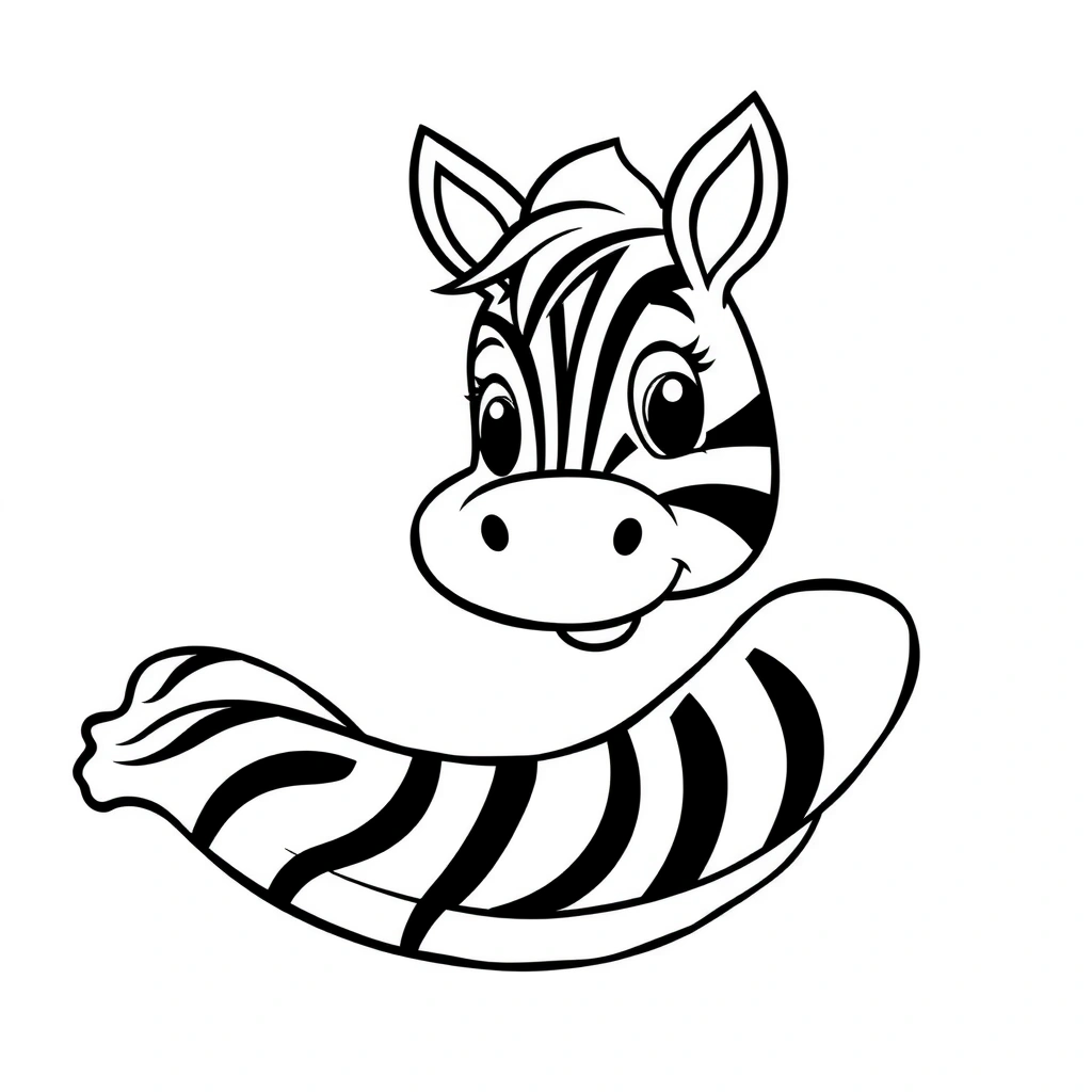 Kolorowanka: Bananowa zebra - Kolorowanki - Dzień Zebry