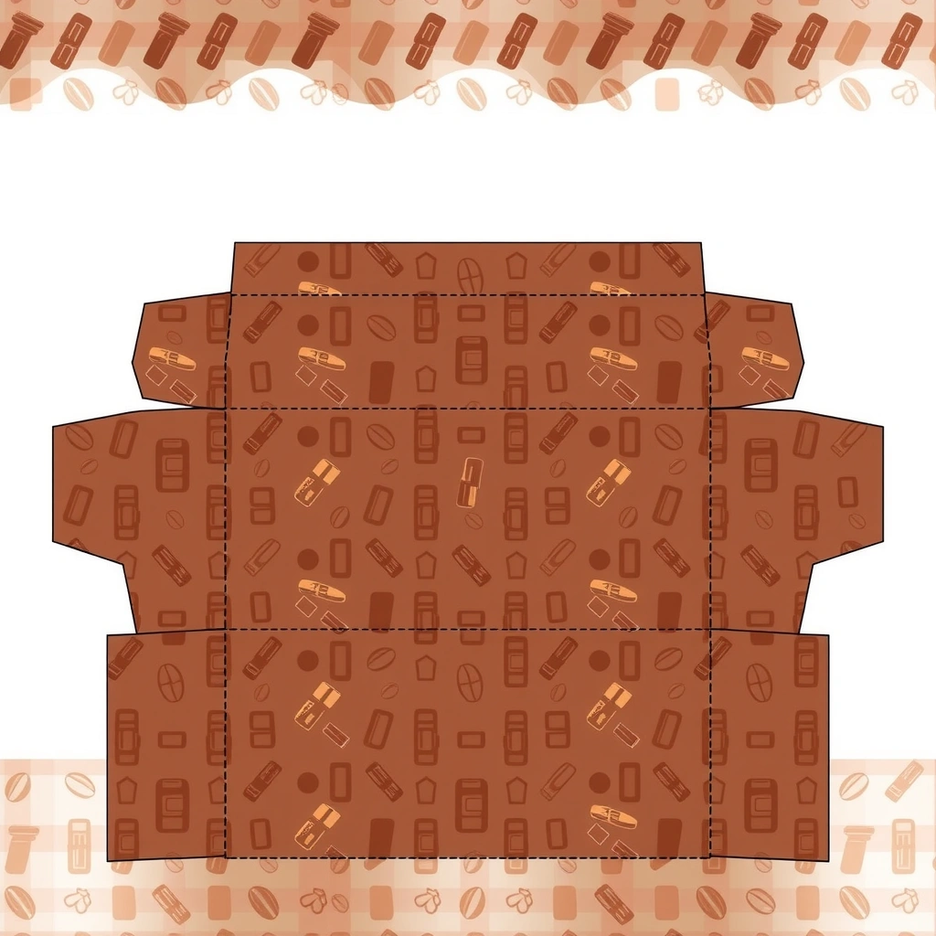 Szablon — opakowanie pudełka (brązowa oklejka) - Szablony - Dzień Czekolady (kwiecień)