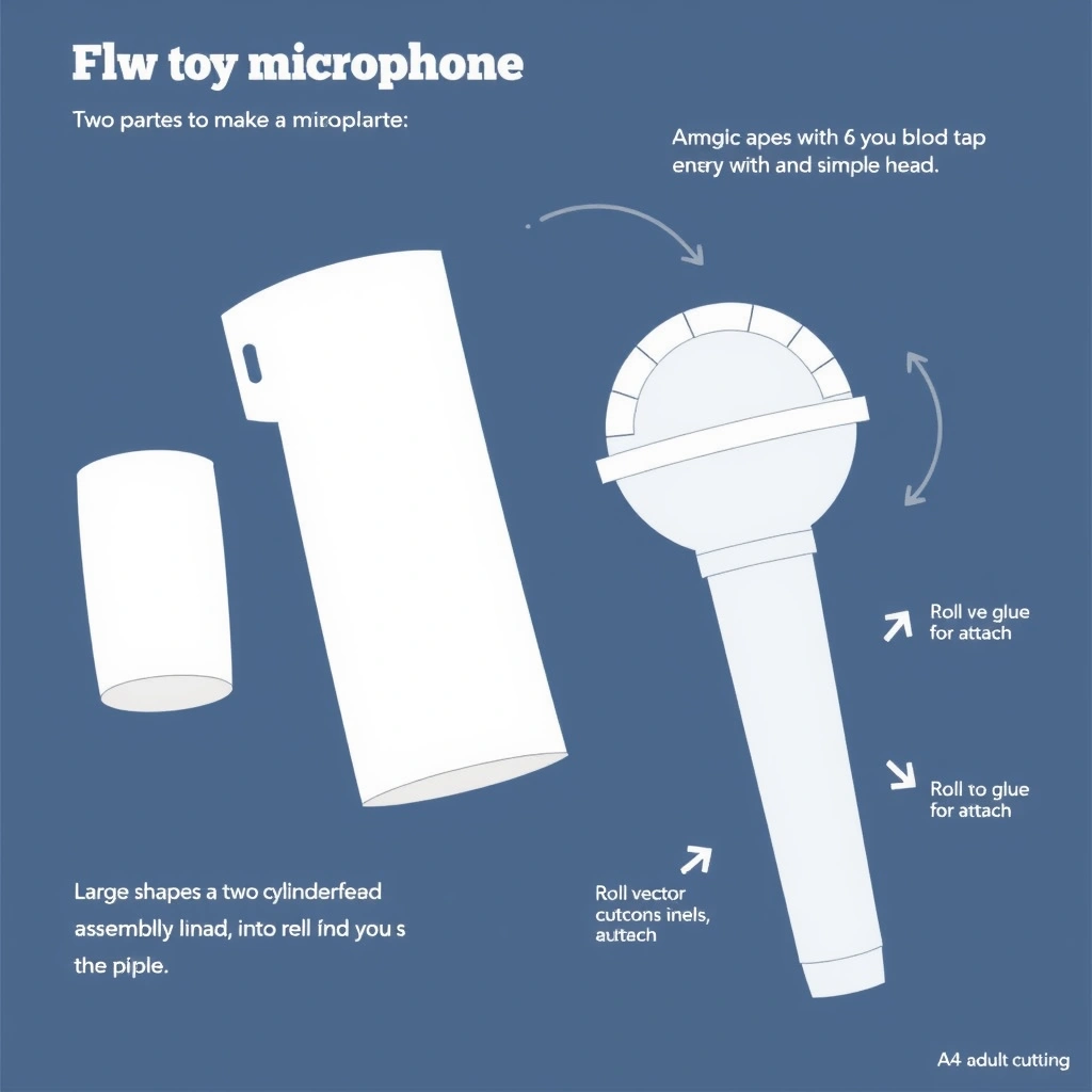 Szablon zabawkowego mikrofonu - Szablony - Dzień Radia (kwiecień)