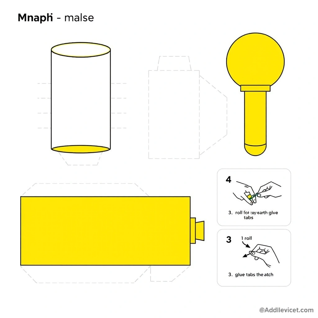 Szablon zabawkowego mikrofonu - Szablony - Dzień Radia (kwiecień)