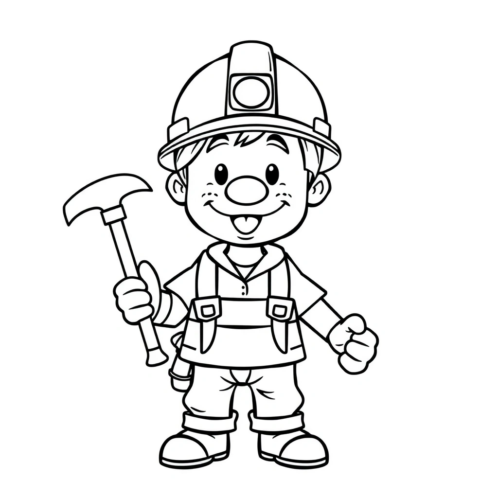 Kolorowanka: Przyjazny górnik - Kolorowanki - Dzień Górnika - Barbórka