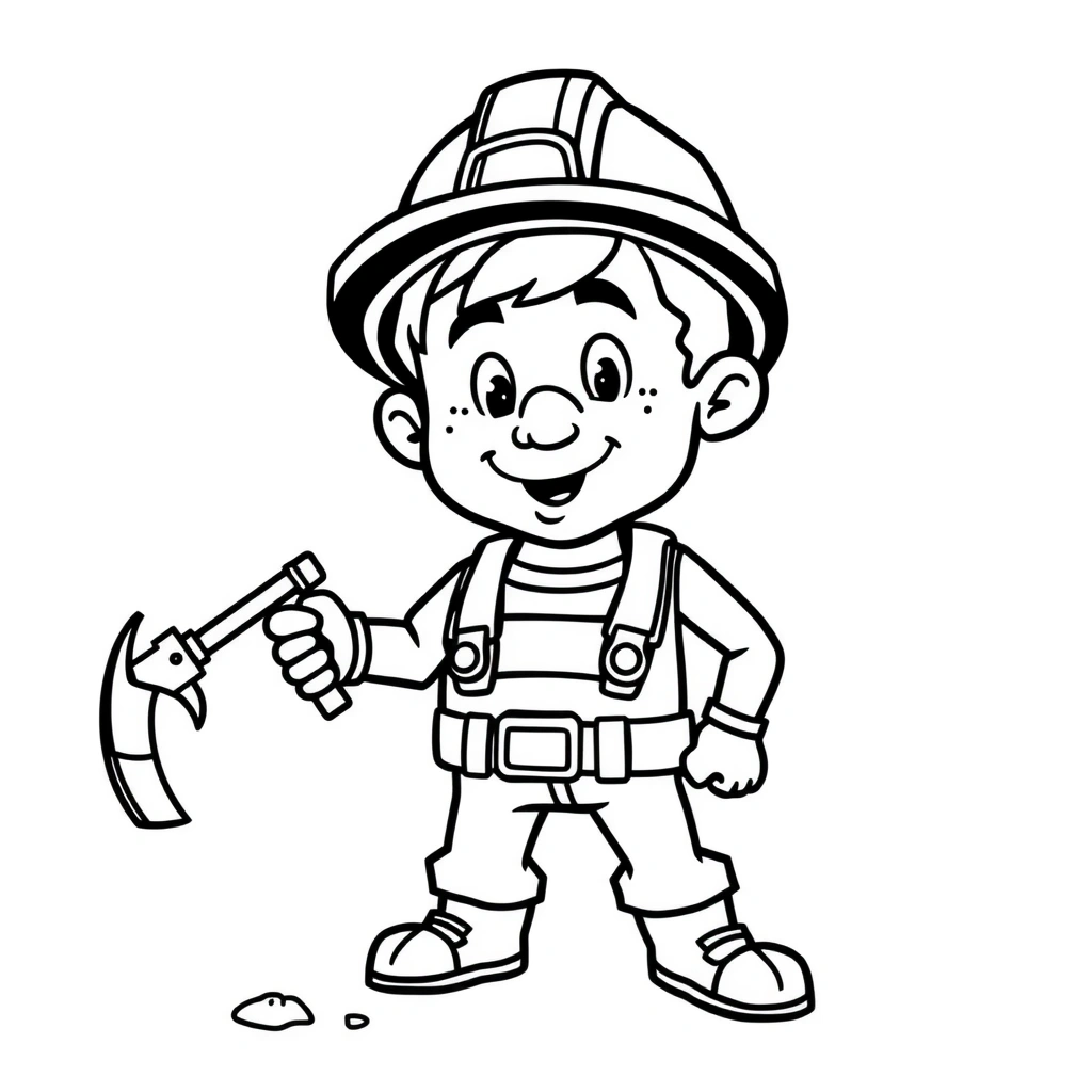 Kolorowanka: Przyjazny górnik - Kolorowanki - Dzień Górnika - Barbórka