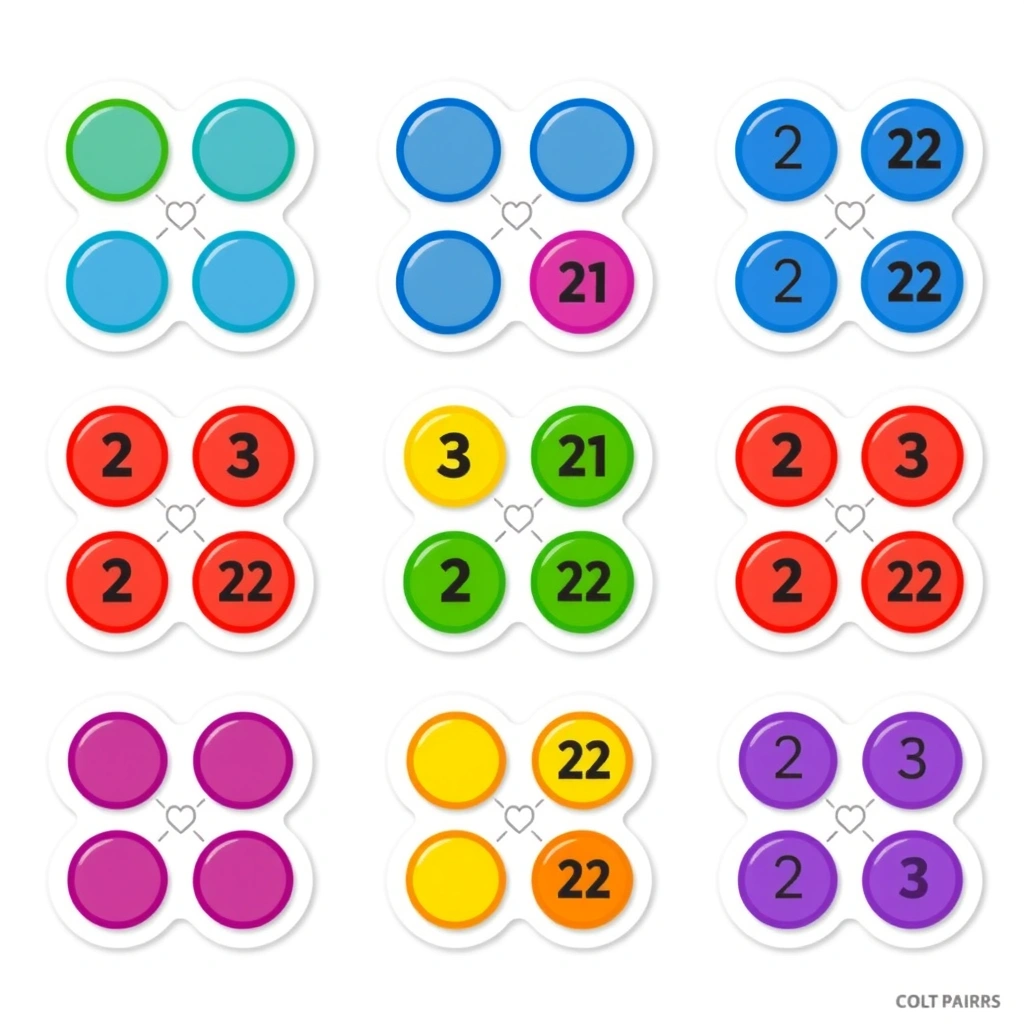 Arkusz naklejek — Kropki do oznaczania par - Szablony - Dzień Tabliczki Mnożenia (listopad)