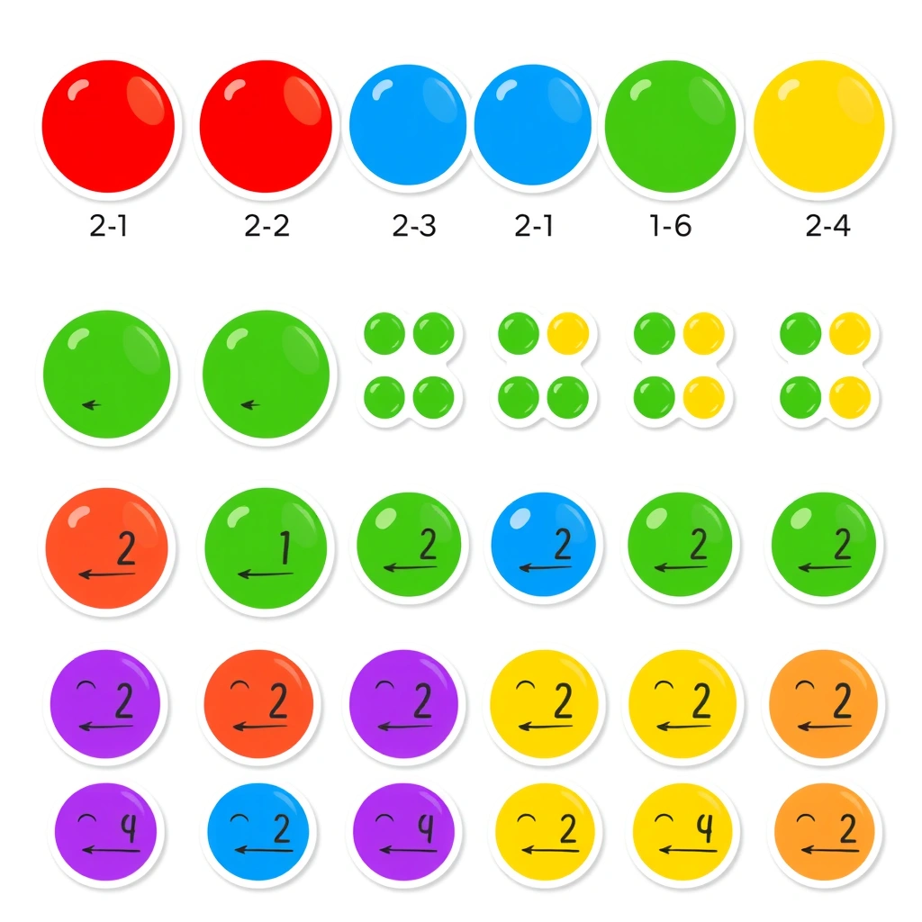 Arkusz naklejek — Kropki do oznaczania par - Szablony - Dzień Tabliczki Mnożenia (listopad)