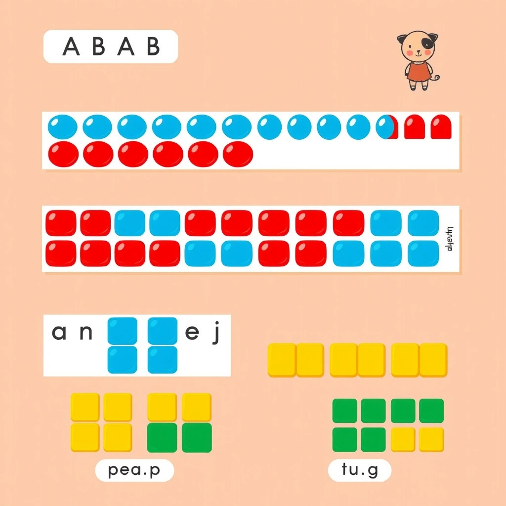 Paski wzorów AB i rytmy - Szablony - Dzień Tabliczki Mnożenia (listopad)
