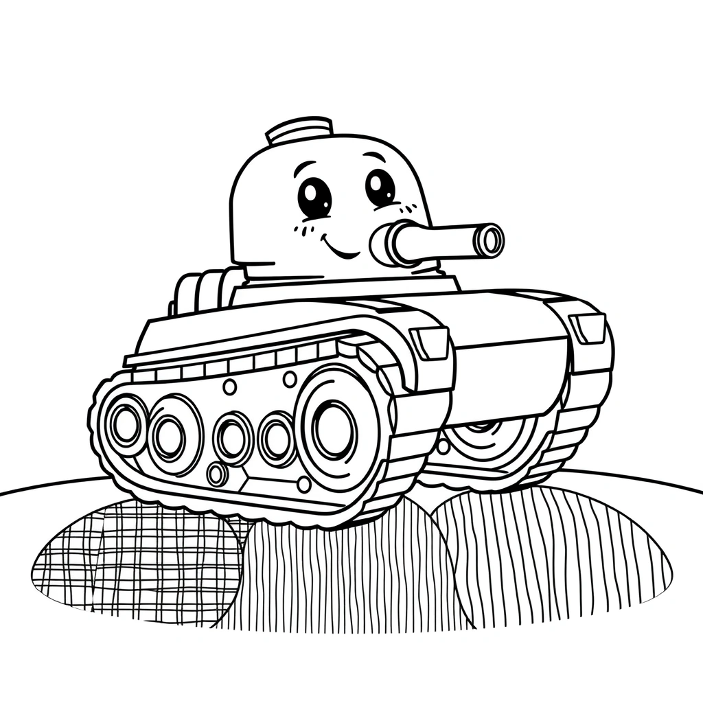 Kolorowanka: Czołg i trzy podłoża - Kolorowanki - Dzień Wojska Polskiego