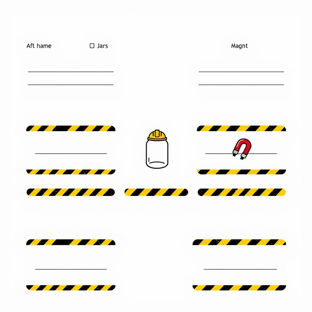 Szablony etykiet: pudełko 'kopalnia' i pojemniki - Szablony - Dzień Górnika - Barbórka