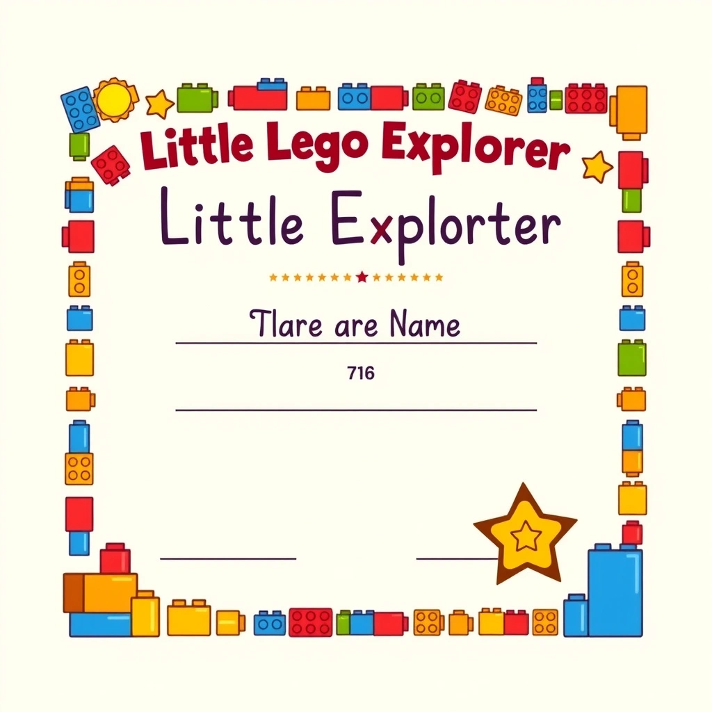 Dyplom — Mały Badacz Lego (szablon) - Szablony - Międzynarodowy Dzień Lego