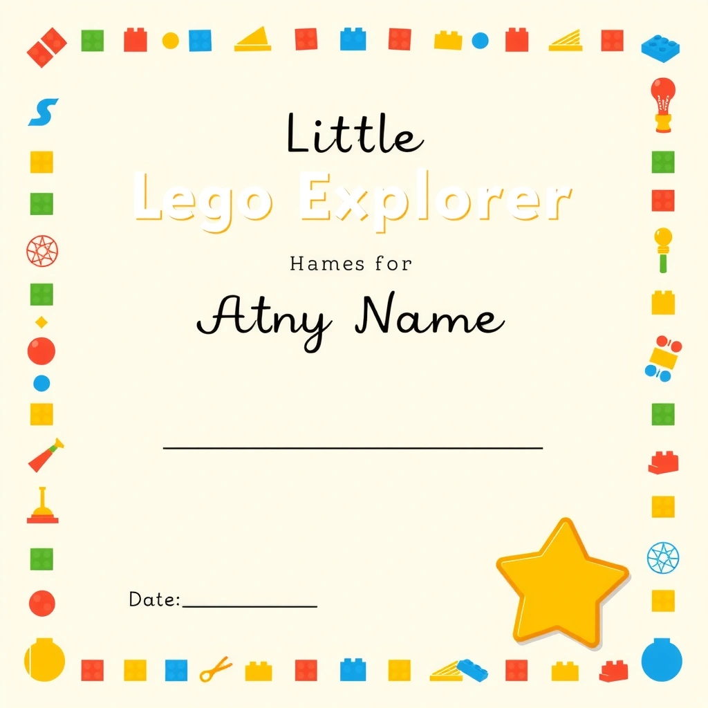 Dyplom — Mały Badacz Lego (szablon) - Szablony - Międzynarodowy Dzień Lego