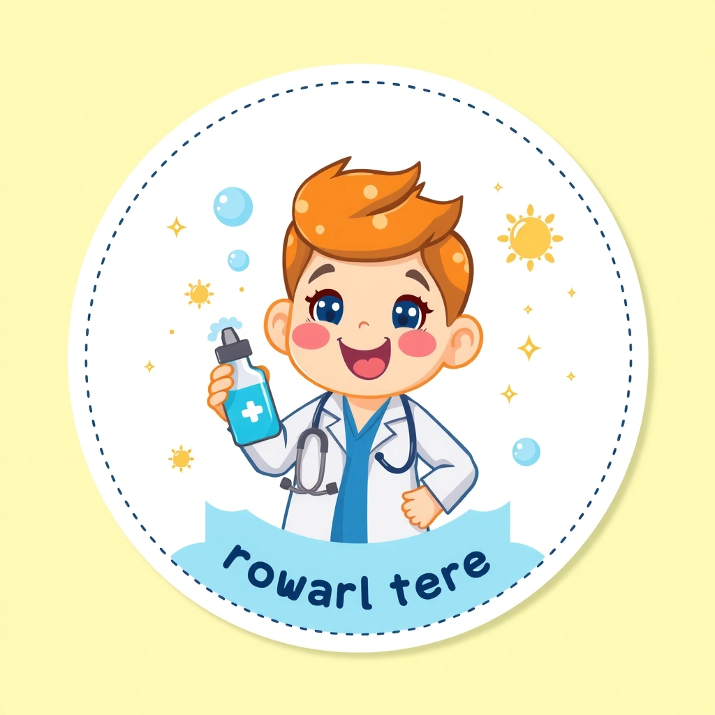 Naklejka / Odznaka — Ukończyłem doświadczenie - Szablony - Dzień Służby Zdrowia