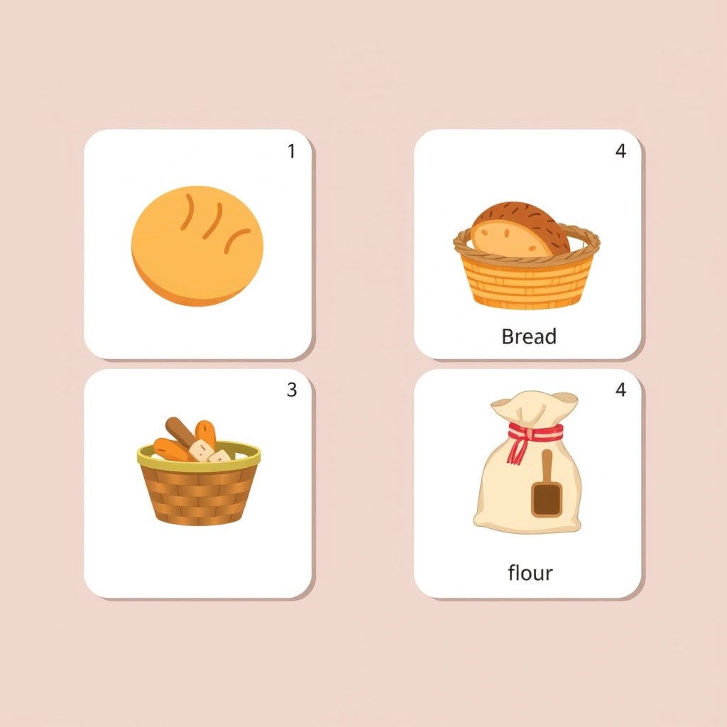 Karty obrazkowe: produkty piekarnicze - Szablony - Dzień Chleba