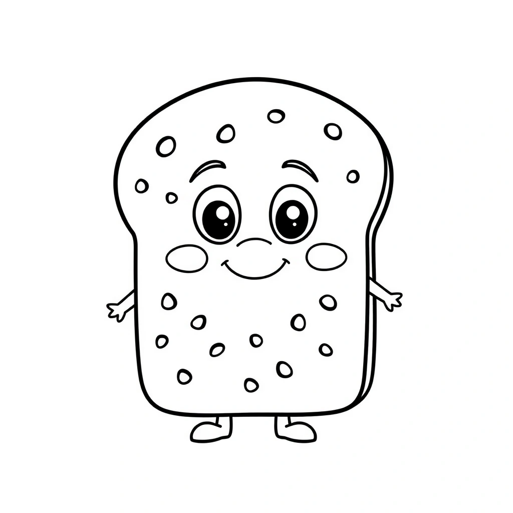 Kolorowanka: uśmiechnięta bułeczka - Kolorowanki - Dzień Chleba