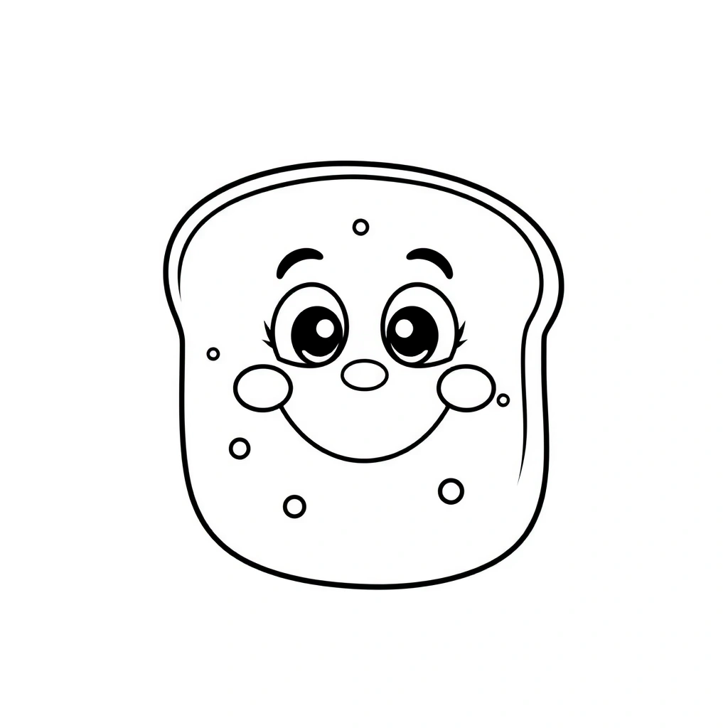 Kolorowanka: uśmiechnięta bułeczka - Kolorowanki - Dzień Chleba