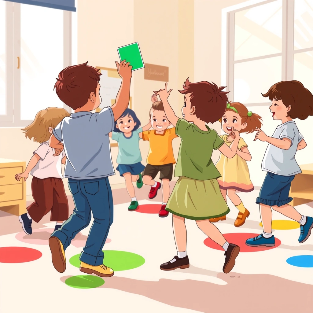 Scena: dzieci tańczące w kole (Taniec kolorów) - Materiały - Andrzejki