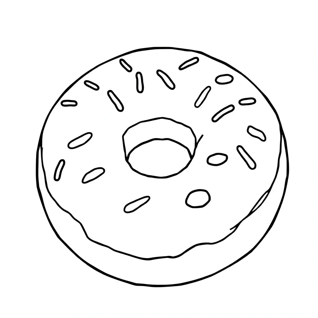 Kolorowanka: prosty pączek do kolorowania - Kolorowanki - Tłusty Czwartek
