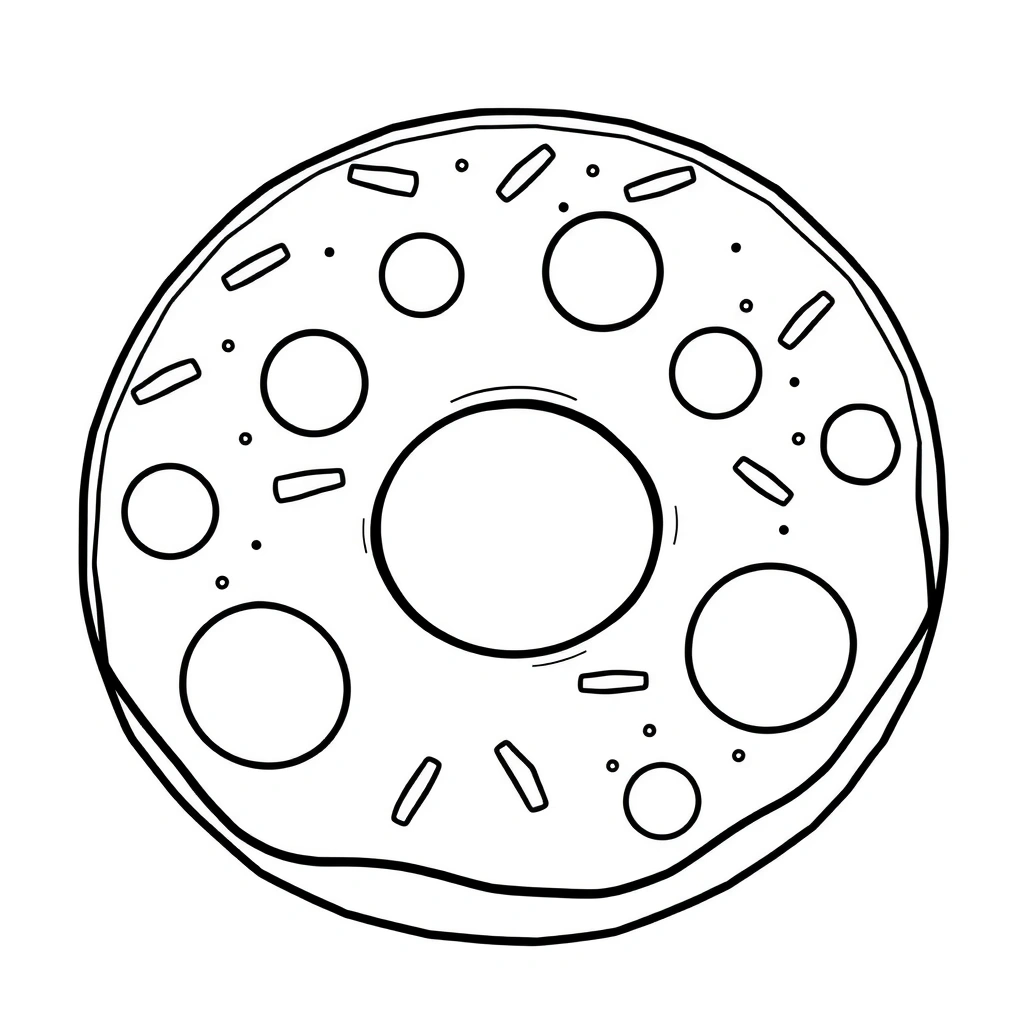 Kolorowanka: prosty pączek do kolorowania - Kolorowanki - Tłusty Czwartek