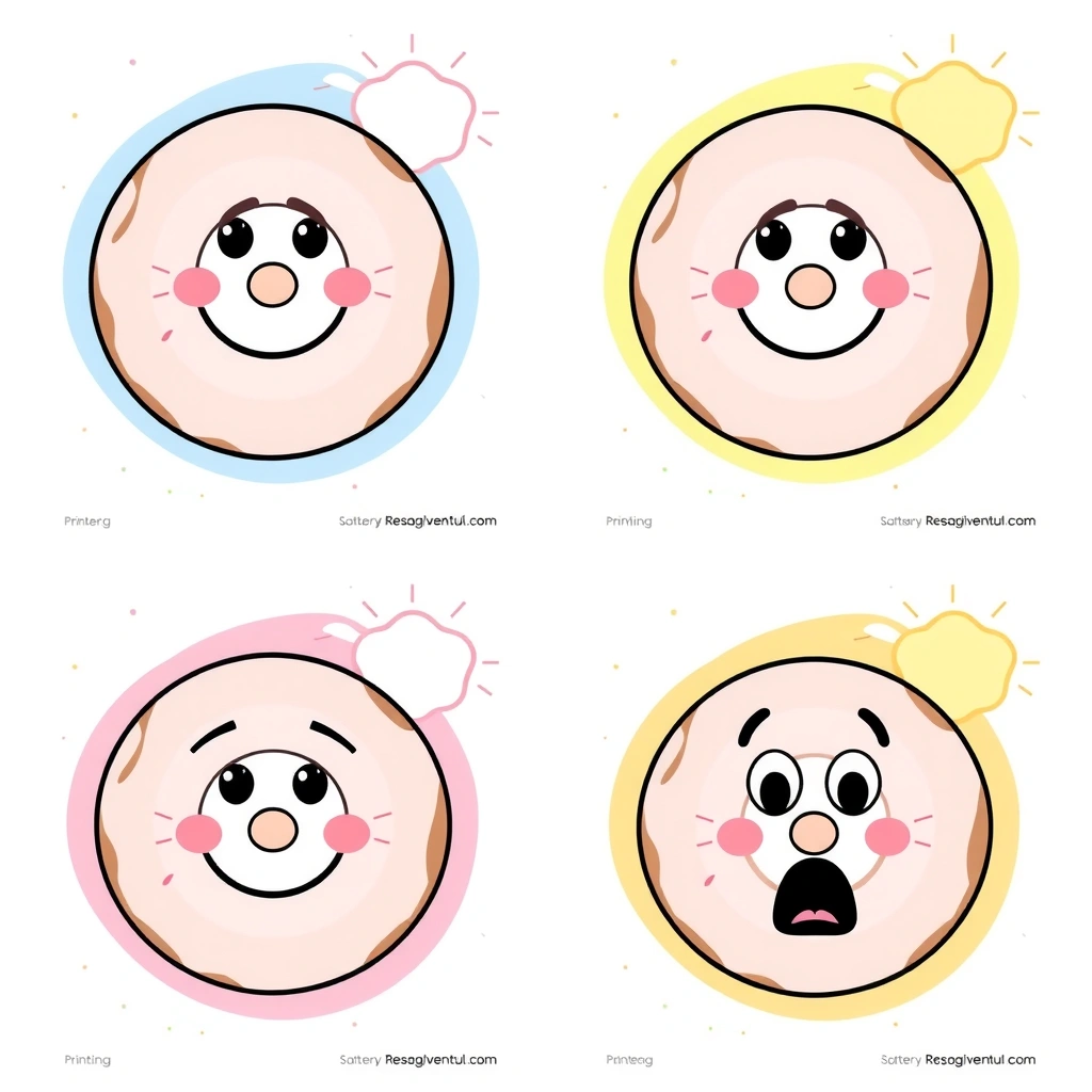 Szablony kart emocji w formie pączków - Szablony - Tłusty Czwartek