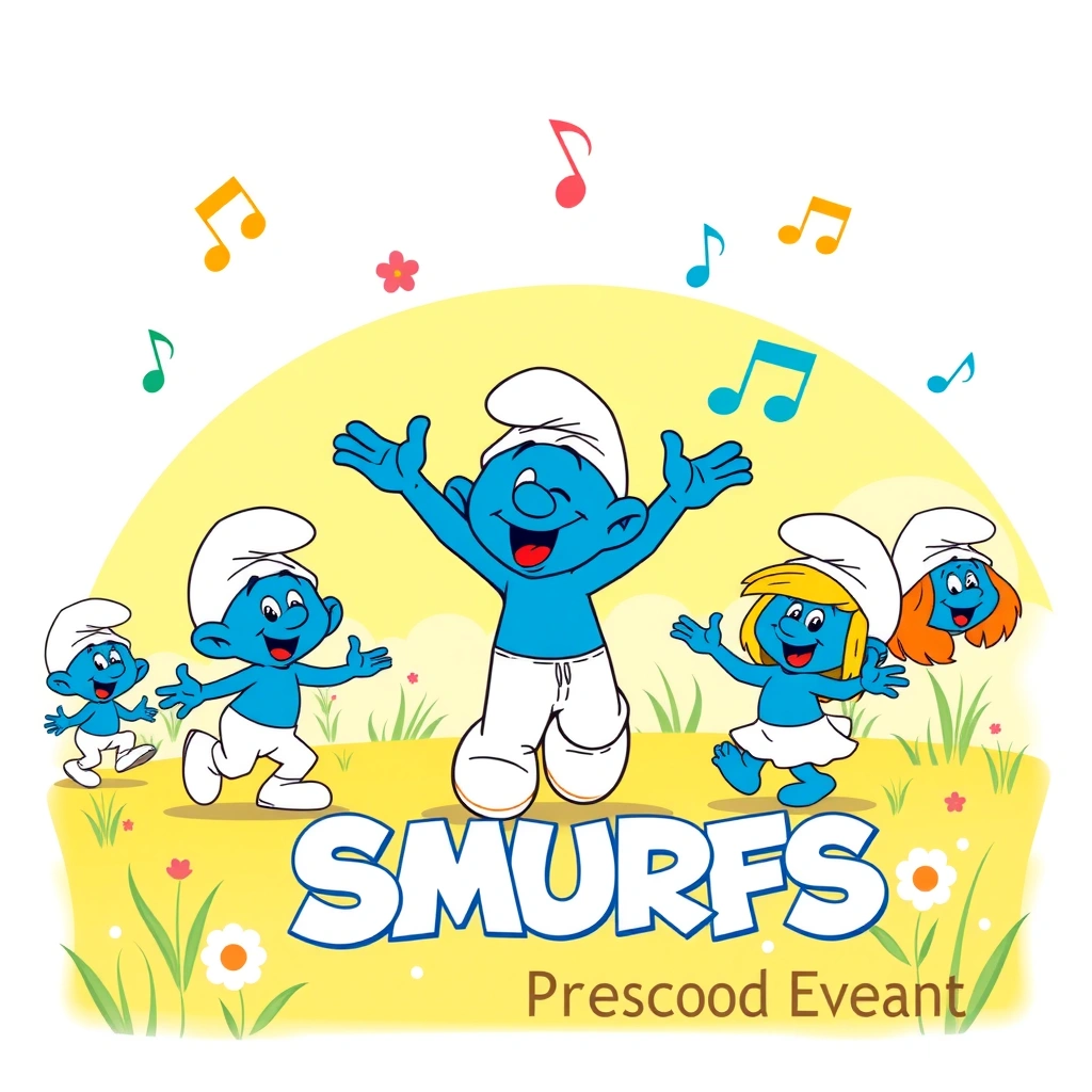 Plakat Dzień Smerfa — zaproszenie na zajęcia - Materiały - Dzień Smerfa