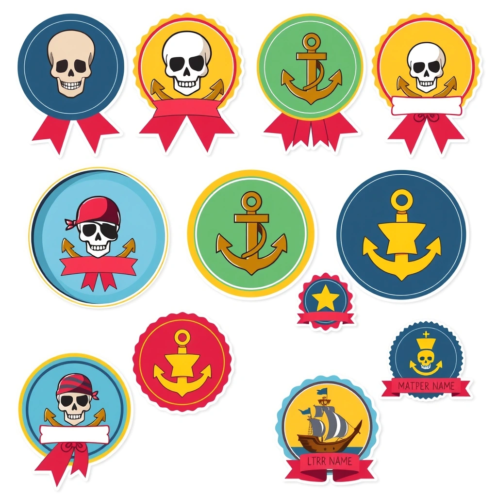 Naklejki / pieczątki uczestnika — medale pirata - Materiały - Dzień Piratów