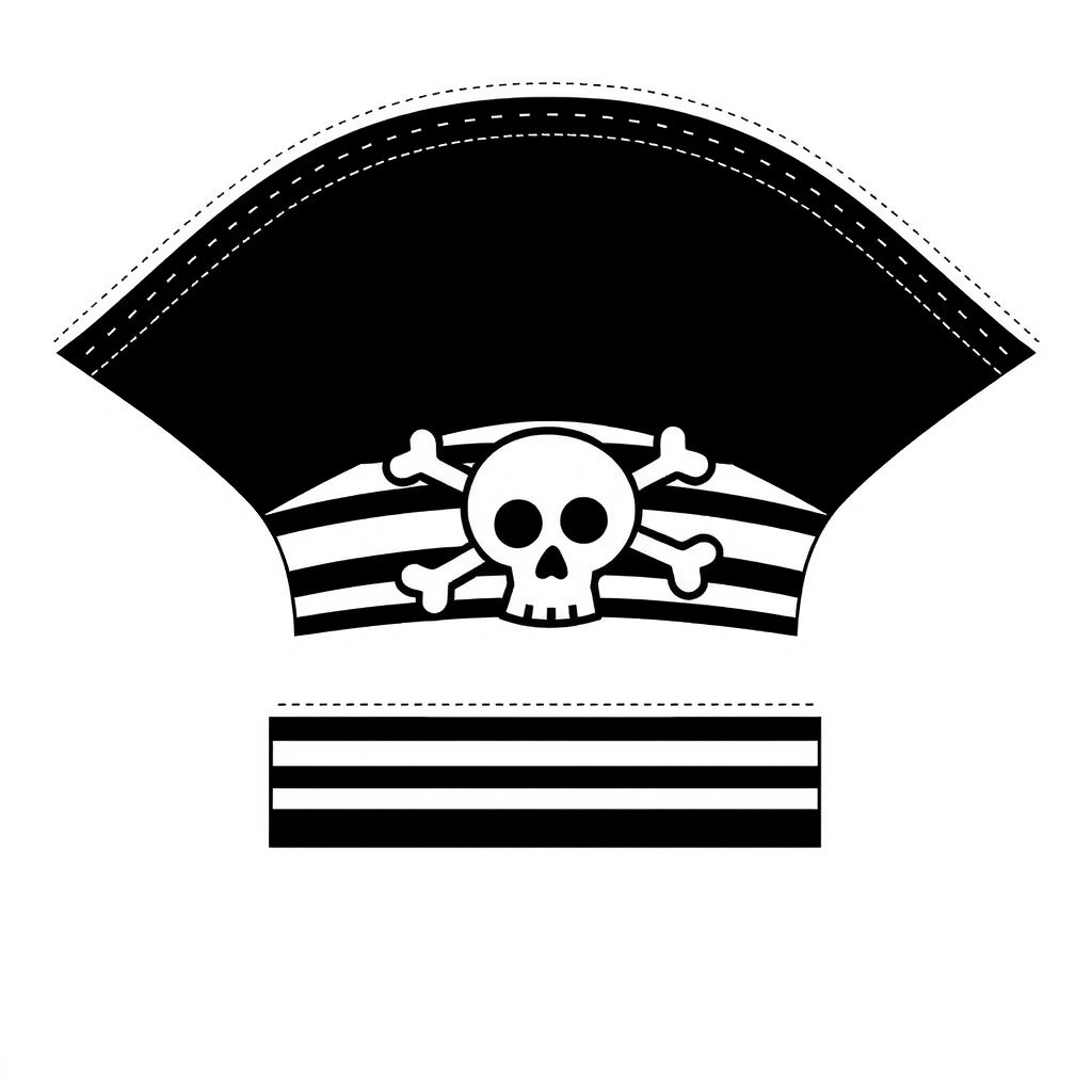 Szablon papierowej czapki pirackiej - Szablony - Dzień Piratów