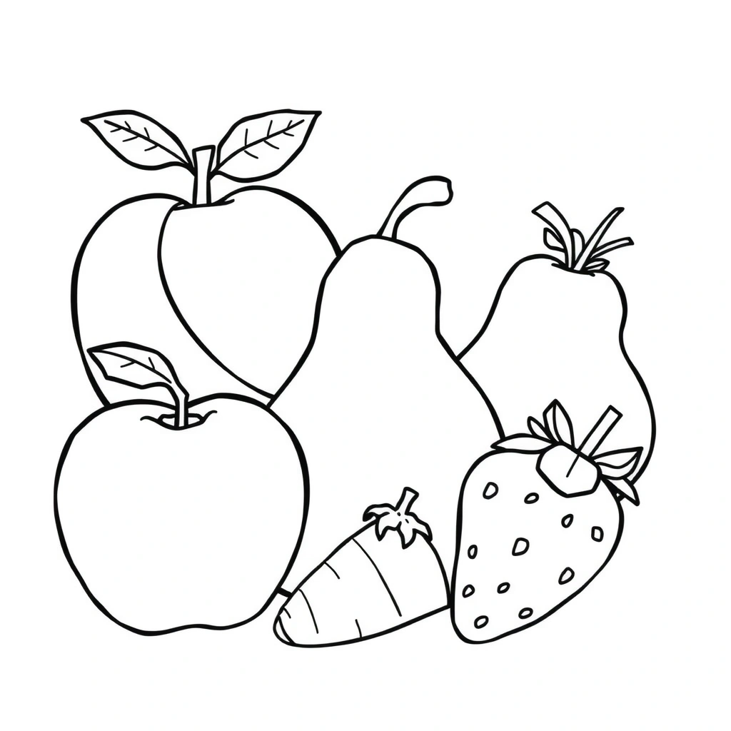 Kolorowanka - proste owoce dla malucha - Kolorowanki - Dzień Owoców i Warzyw