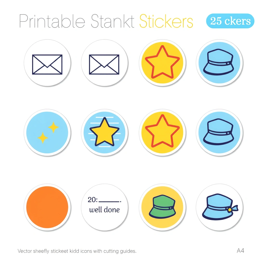 Arkusz nagród / pieczątek (naklejki za udział) - Szablony - Dzień Poczty Polskiej