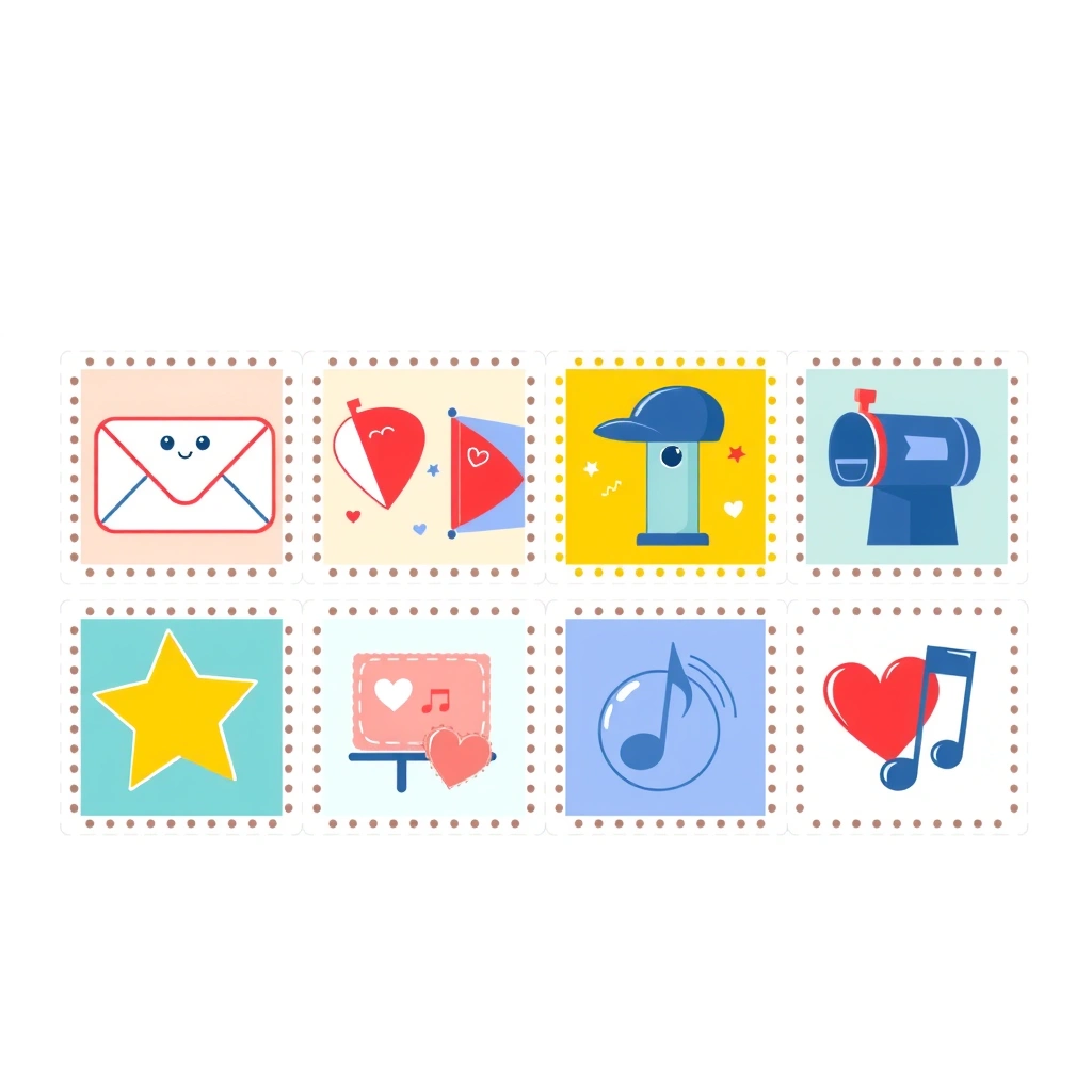 Arkusz znaczków / naklejek do druku - Szablony - Dzień Poczty Polskiej