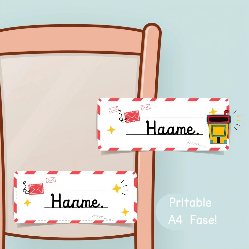 Identyfikatory / adresy na krzesła - Szablony - Dzień Poczty Polskiej