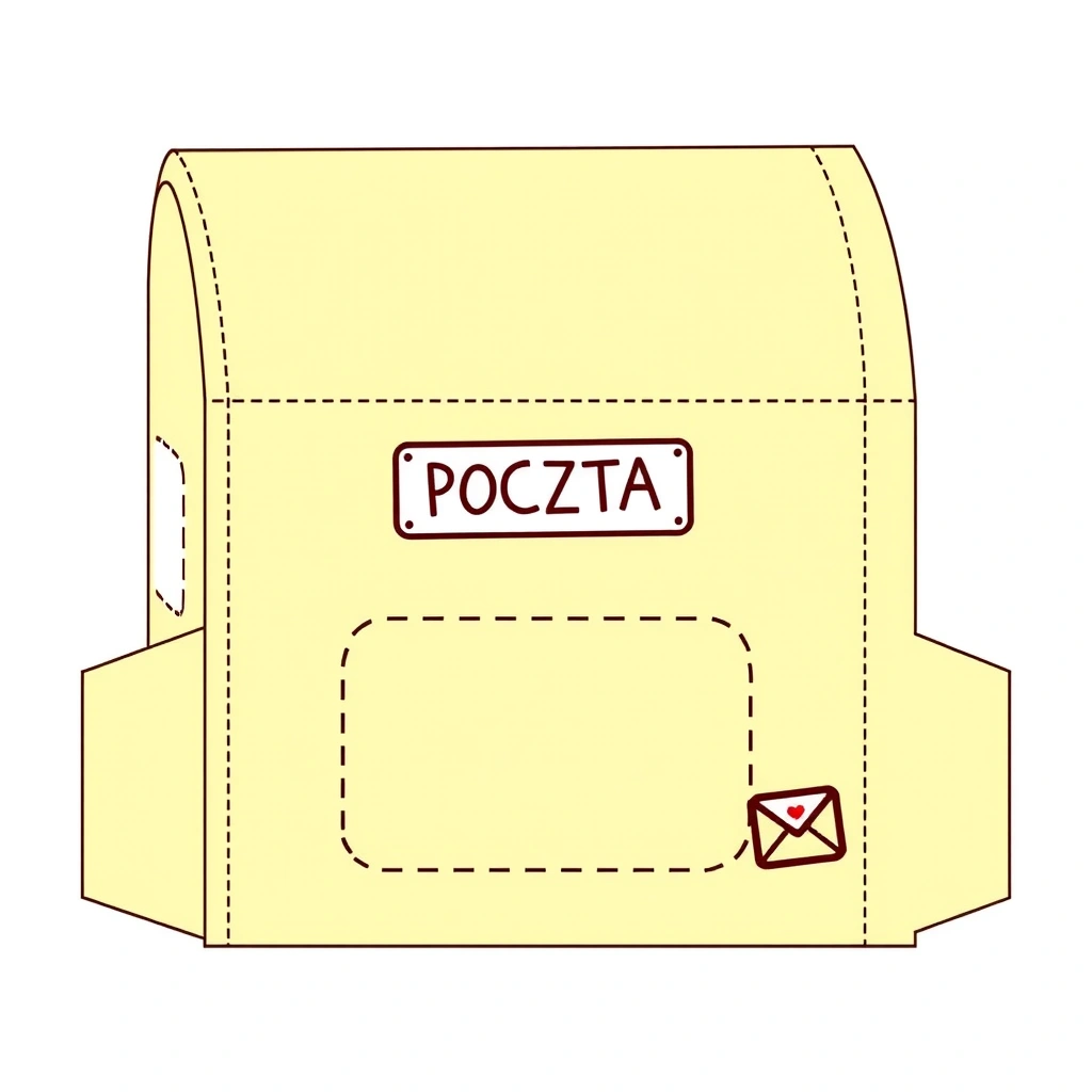 Skrzynka pocztowa — dekoracja z kartonu (szablon) - Szablony - Dzień Poczty Polskiej