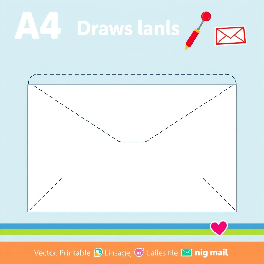 Szablon papierowej koperty do składania - Szablony - Dzień Poczty Polskiej