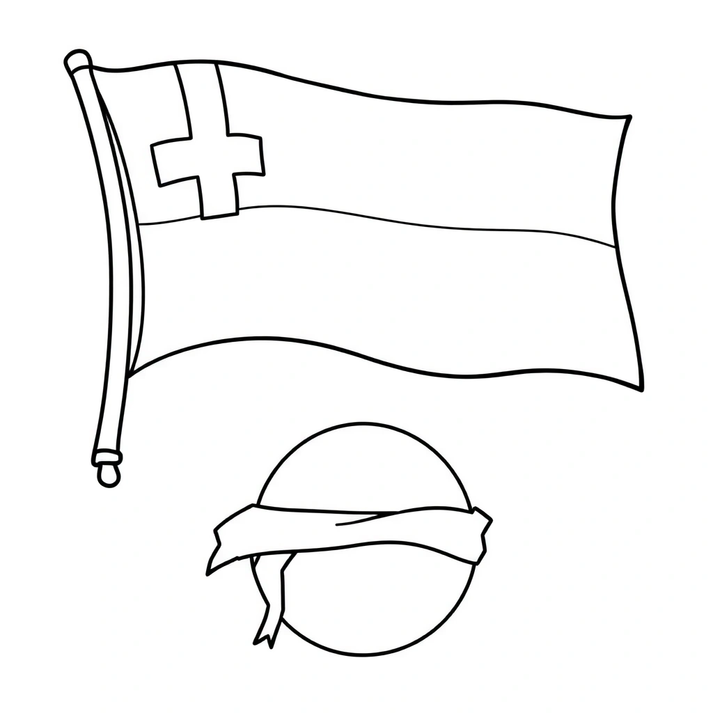 Kolorowanka — proste formy: chorągiewka, wstążka, piłeczka - Kolorowanki - Święto Niepodległości