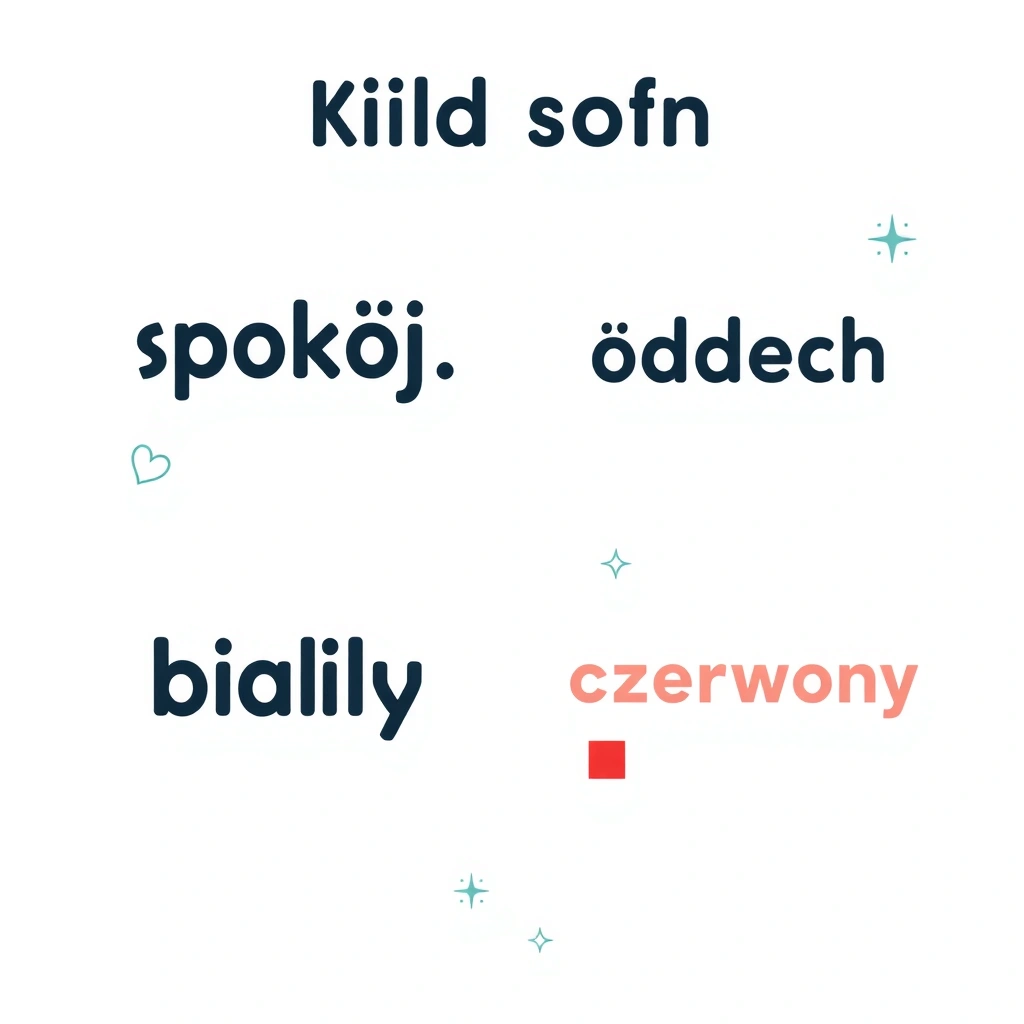 Plakat z prostymi słowami — 'spokój', 'oddech', 'biały', 'czerwony' - Szablony - Święto Niepodległości
