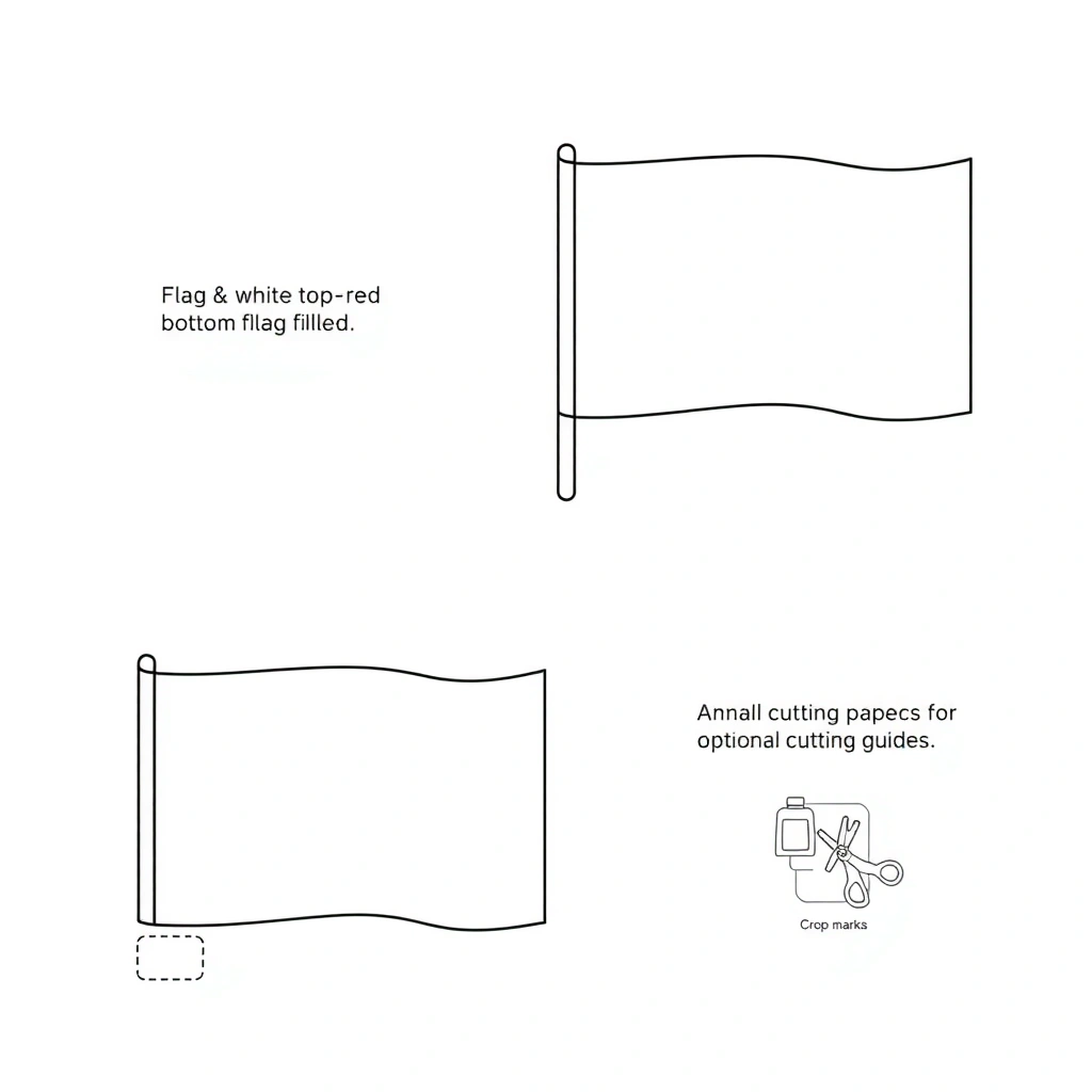 Szablon małej papierowej chorągiewki (do druku) - Szablony - Święto Niepodległości