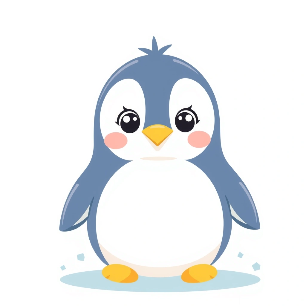 Duża przyjazna ilustracja pingwina - Materiały - Dzień Pingwina