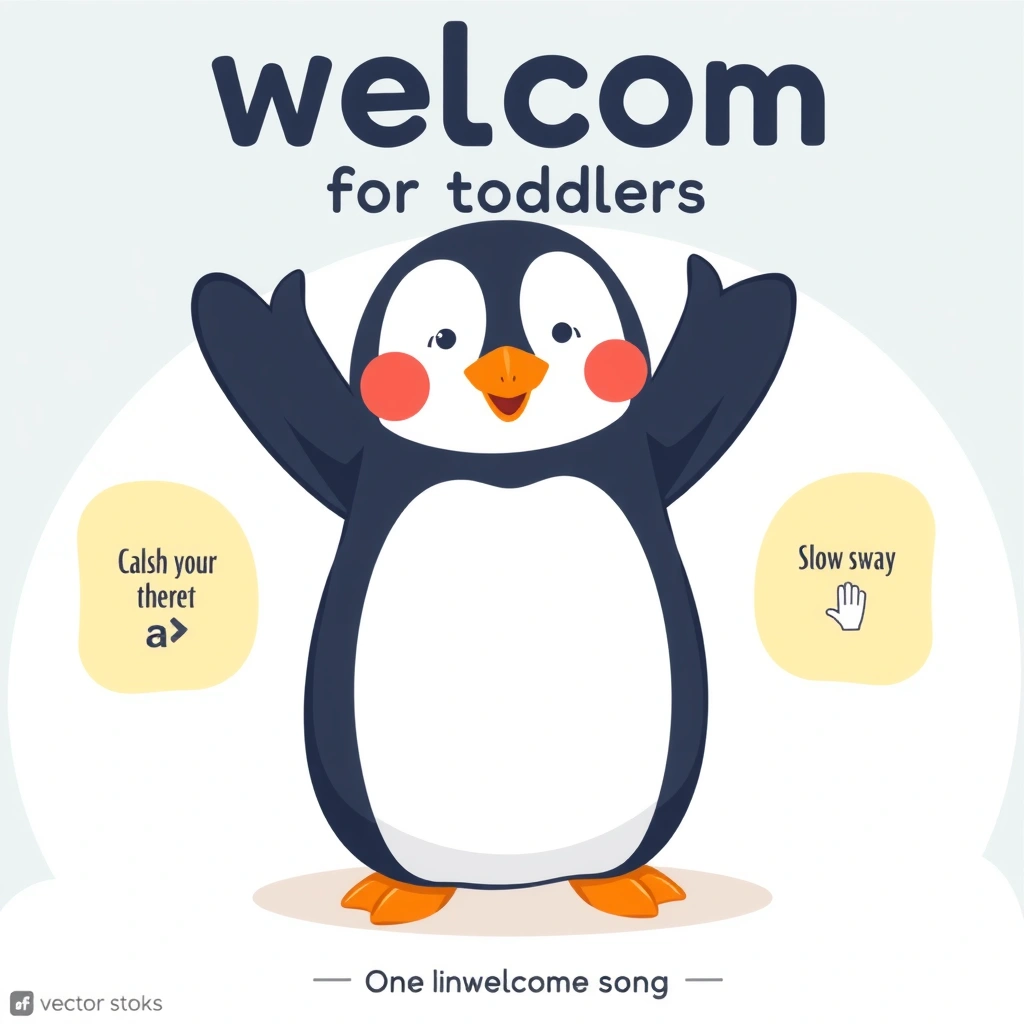 Plakat powitalny — piosenka i ruchy - Szablony - Dzień Pingwina