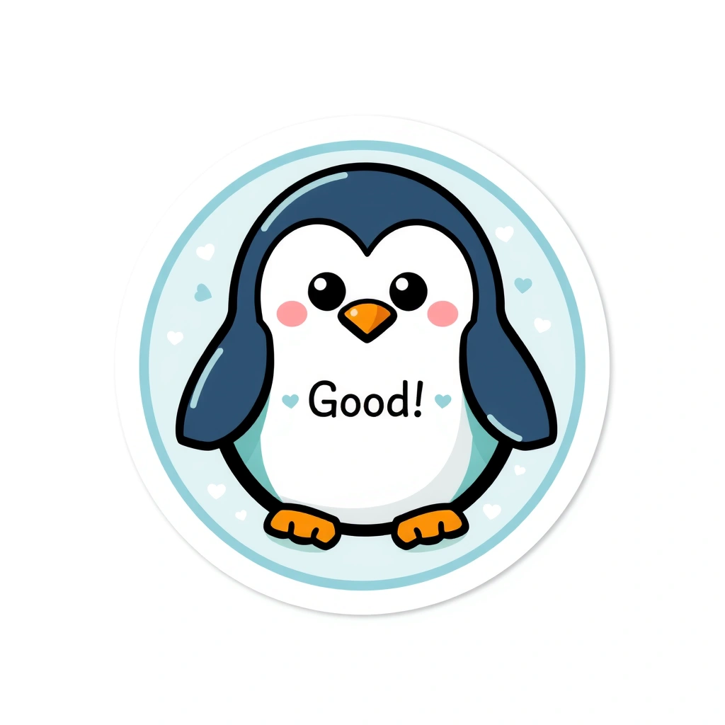 Szablon naklejki/stempelka — znaczek pingwina - Szablony - Dzień Pingwina